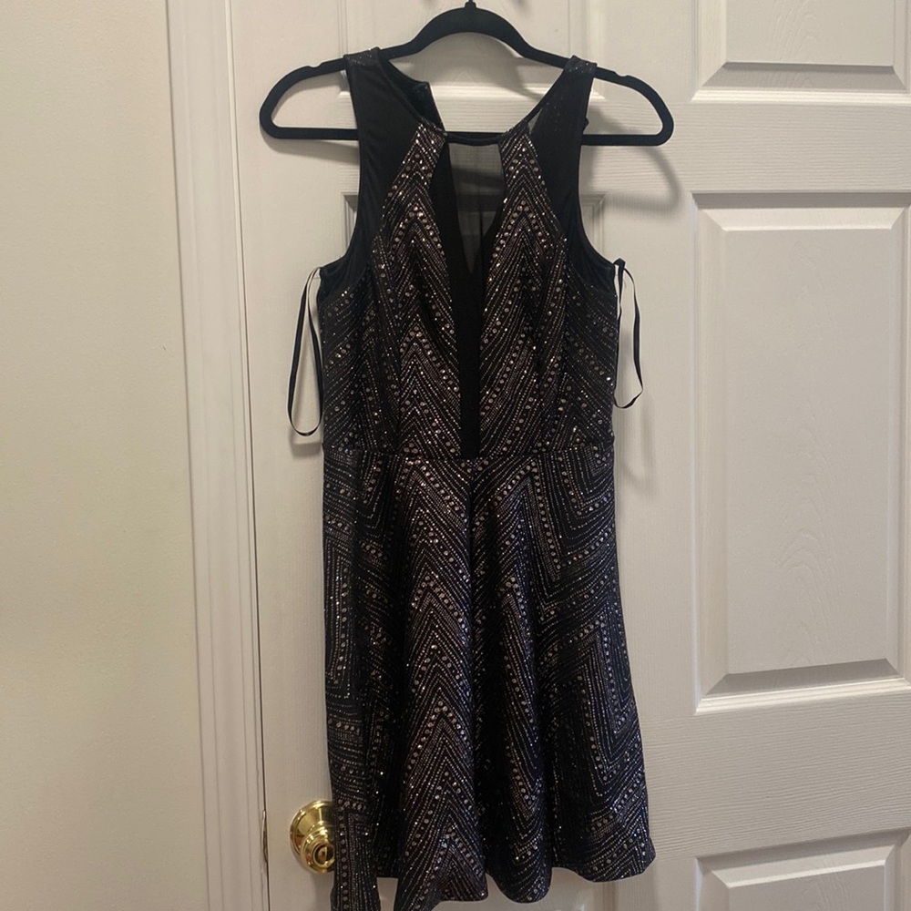 Black and Pinky/Silver Glitter Dress